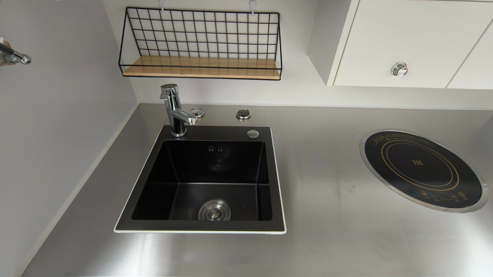 kitchen setup of Stayfree Campers teardrop trailer